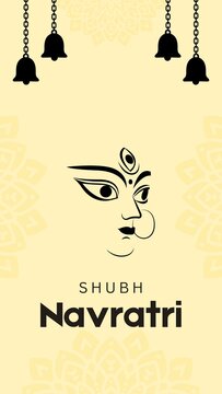 Navaratri Yellow and Black Minimalist Greeting Poster Story