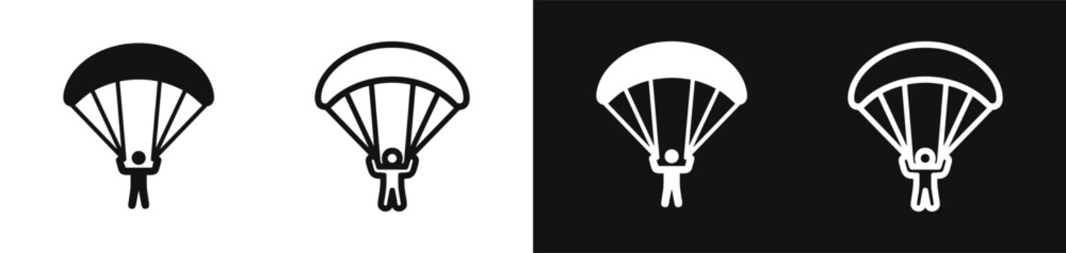Parachute icon set vector illustration