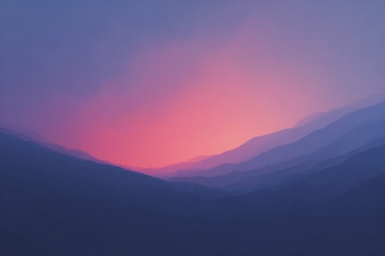 A sunset over a mountain range with the sky painted in a range of vibrant oranges pinks and purples. the mountains are silhouetted against the sky and the sun is setting in the distance casting a.