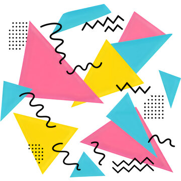 Retro nineties style colorful abstract geometric pattern background