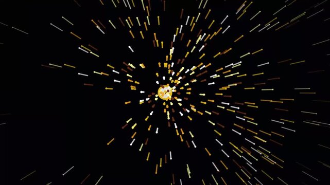 High-Density Swarm high-density particle attraction swarm motion footage rendered with MAGNETIC GOLD DUST force color palette. Ideal for quantum mechanics presentation, physics educational VFX,