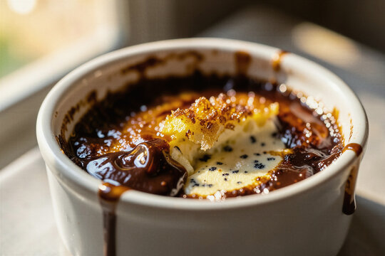 x-default Gourmet Vanilla Creme Brulee with Rich Chocolate Ganache Drizzle in Ramekin