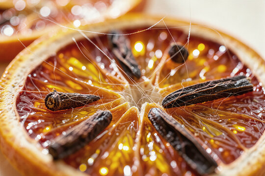 x-default Macro Close Up of Dried Orange Slices with Whole Cloves