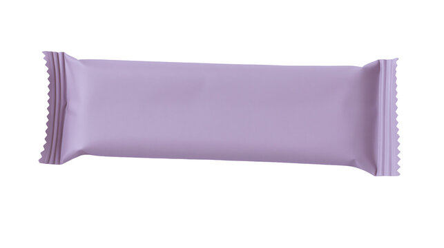 Plain purple candy bar wrapper, isolated on transparent background