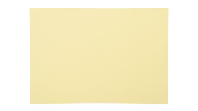 Plain pale yellow sticky note, isolated on transparent background