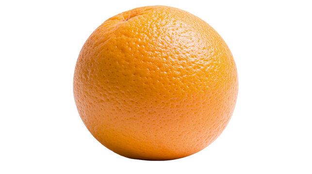 Whole ripe orange fruit with textured peel, isolated on transparent background