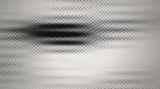 Dynamic halftone dots pattern morphing on a light background creates a futuristic visual effect anim