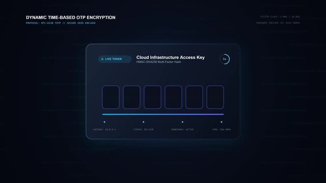 Dynamic Time Based One Time Password Cloud Security Authentication Interface