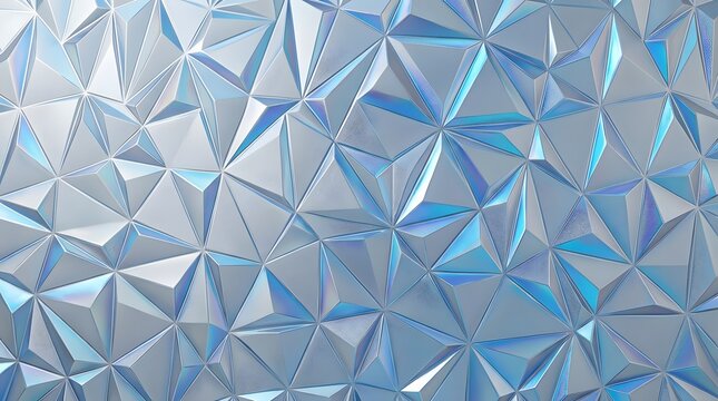 Frosted iridescent geometric glass texture with triangular facets