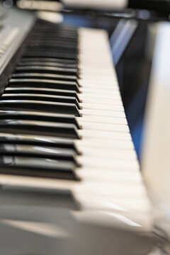 Close-Up of Piano Keyboard with Soft Focus and Shallow Depth of Field