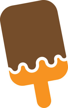 Chocolate ice cream bar icon isolated on a white background