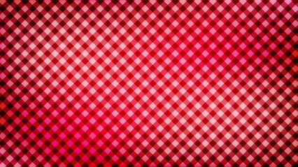 Vibrant red diagonal checkered pattern background featuring a classic gingham picnic style design with modern textured details, perfect for holiday greetings and festive cards. © Sumon Ahmed