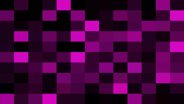 Modern pixelated mosaic pattern with dark purple and bright magenta squares, abstract digital art grid background for tech concepts and contemporary creative design projects