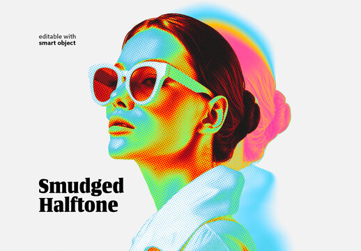 Smudged Halftone Photo Effect