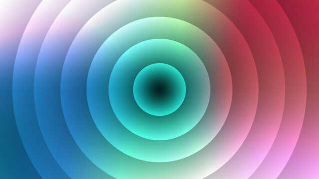 Modern minimalist retro grainy gradient concentric circles background featuring vibrant multicolored neon glowing hues blending smoothly for a contemporary graphic design layout