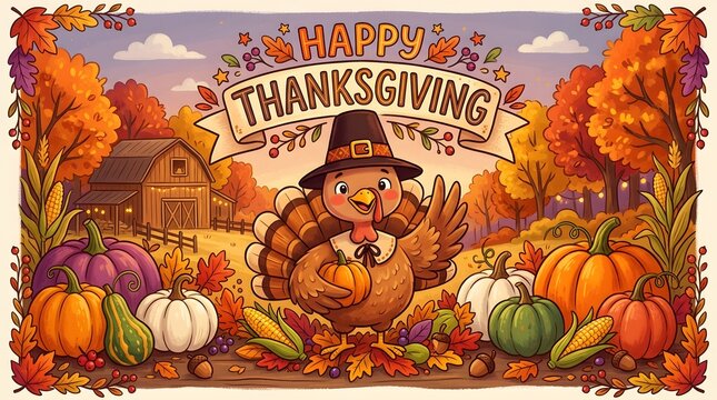 A festive thanksgiving scene celebrating gratitude with abundance family and the spirit of the season
