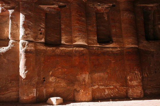 Ancient Carved Rock Architecture in Petra Jordan