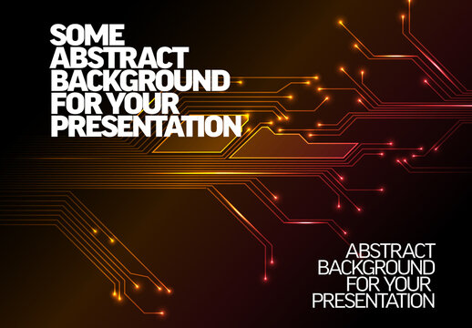 Orange Abstract Circuit Board Background for Technology Presentation