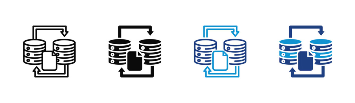 Replication icon set multiple style collection