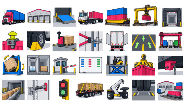 Intermodal Line-Haul Logistics and Cross-Dock Operations Icons