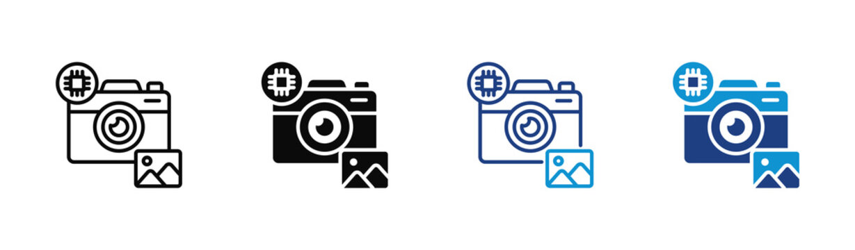 Image Recognition icon set multiple style collection
