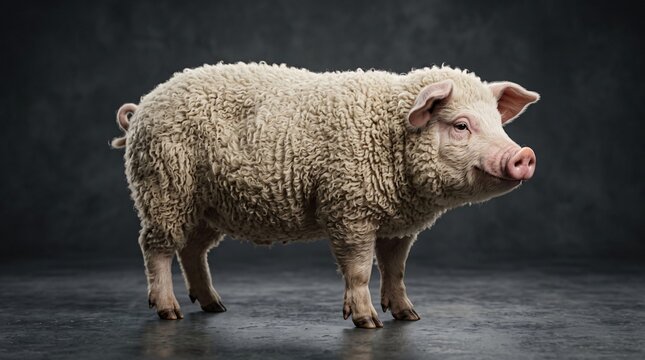 Pig-Sheep, imaginary hybrid concept between pig and sheep.