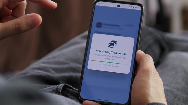A user confirms a loan guarantee on a smartphone, highlighting digital lending, shared financial responsibility and the risks of becoming legally liable for another borrower.