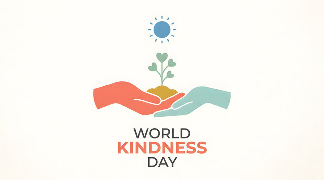 World kindness day concept with nurturing hands and growing sprout plant social awareness human connection