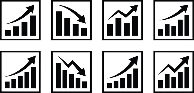 Visualizing data trends a collection of bar graphs illustrating growth decline and fluctuations in statistical information