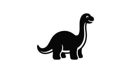Brachiosaurus dinosaur illustration with a clean white background silhouette © Rajia