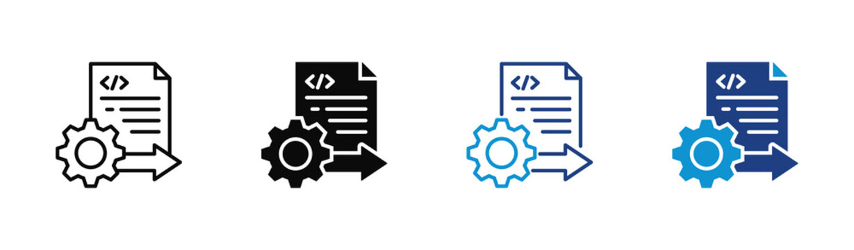 Compiler icon set multiple style collection