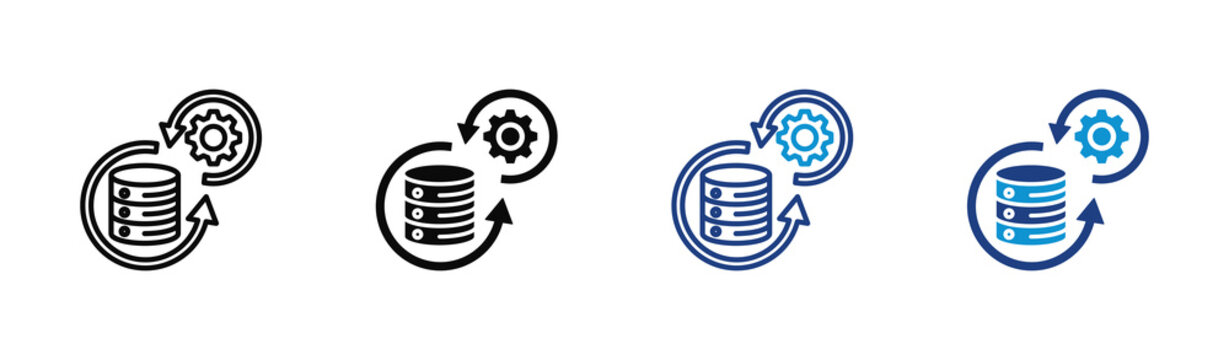 Continuous Integration icon set multiple style collection