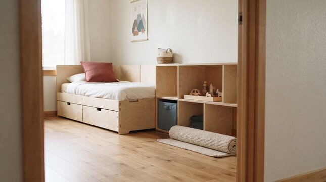 Calm birch playroom after the family reset