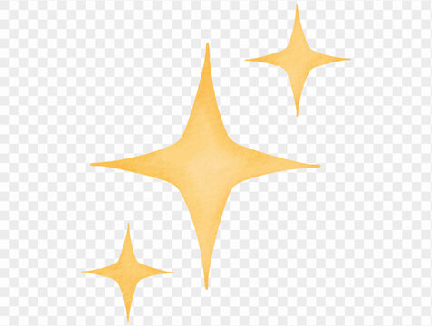 Golden magical sparkles and stars watercolor Halloween illustration vector.