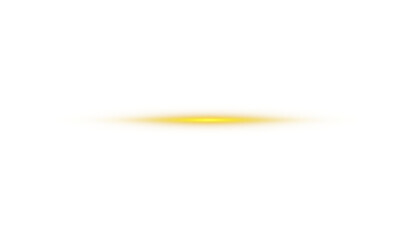 Soft golden yellow glowing light streak, thin horizontal oval glare with fading edges, overlay on transparent background.