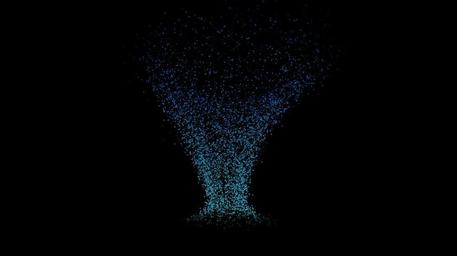 Abstract Glowing Cyber Particle Tornado Loop for AI Technology Presentation and Data Processing Visuals