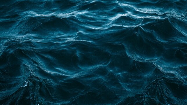 Deep dark blue ocean water waves surface texture background