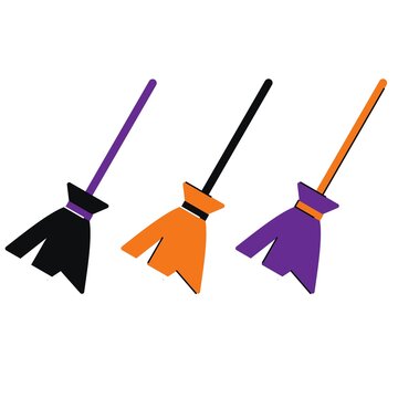 Halloween Broom Trio Icon Design