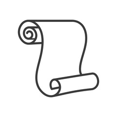 Obraz premium Antique parchment scroll paper document line icon isolated on white background