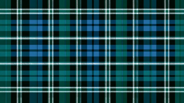 Classic Green and Blue Tartan Plaid Fabric Texture Background