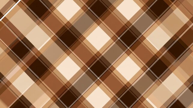 Classic Brown and Tan Diagonal Plaid Pattern Background