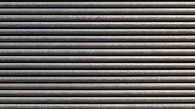 Abstract Industrial Background of Stacked Horizontal Metal Bars and Steel Pipes