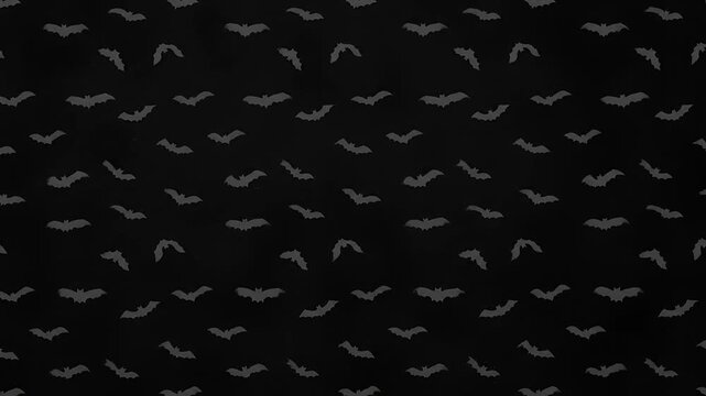 Animated black bats seamless pattern background for Halloween