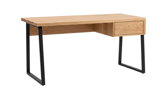 Minimalist desk isolated on transparent background