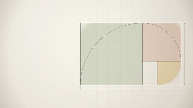 Golden Ratio Rectangle Spiral Geometric Construction Animation