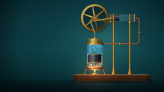 Stirling Engine Displacer Cycle Brass and Glass Seamless Loop