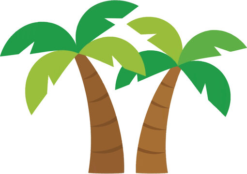 Two palm trees vector illustration isolated on a white background