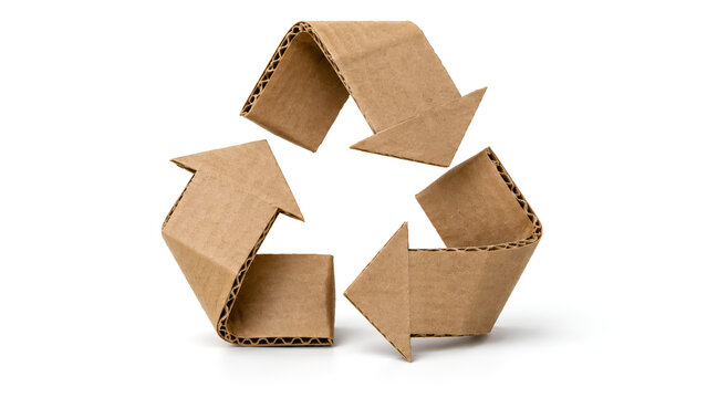 cardboard box with recycle sign
