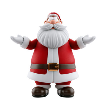 Isolated cutout happy smiling santa claus on transparent background. Generative Ai