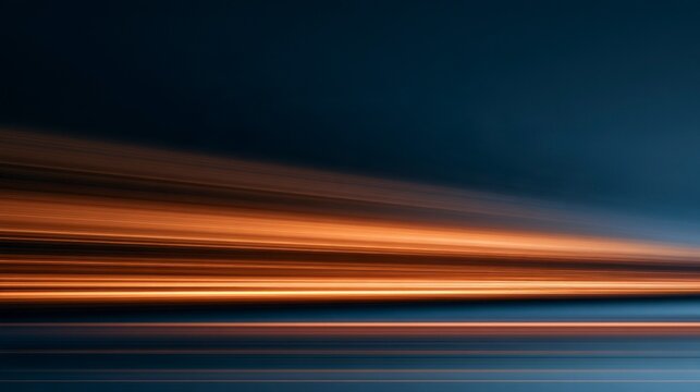 Abstract Long Exposure Light Trails with Motion Blur on a Dark Background